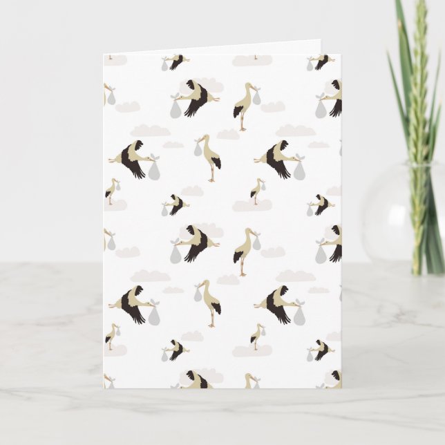 Tarjeta Patrón de Chica de niño bebé recién nacido en la c (Anverso)