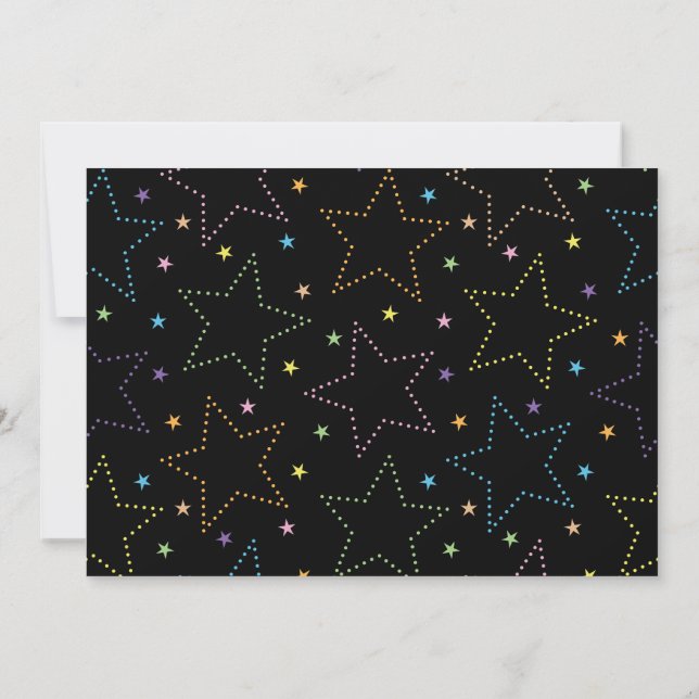 Tarjeta Patrón de cielo estrellado mágico colorido (Reverso)