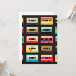Tarjeta Patrón de cinta de casete retro - Música vintage