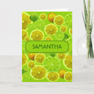 Tarjeta Patrón de cítricos, limón y limón - Personalizado