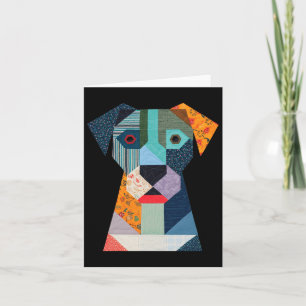 Tarjeta Patrón de colcha perro para amante de la colcha co