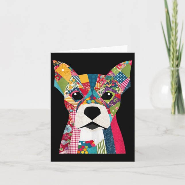 Tarjeta Patrón de colcha perro para amante del acolchado c (Anverso)
