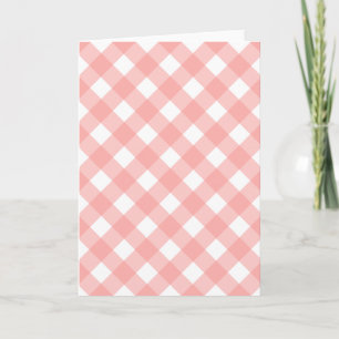 Tarjeta Patrón de comprobación de Gingham rosa Rubor