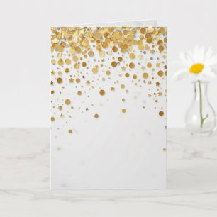 Tarjeta Patrón de confeti de papel de oro de lujo   Celebr