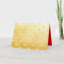 Tarjeta Patrón de Corazón Dorado Romántico