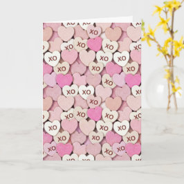 Tarjeta Patrón de corazón romántico XO para San Valentín y