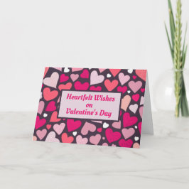 Tarjeta Patrón de Corazones de Amor Cute Día de San Valent