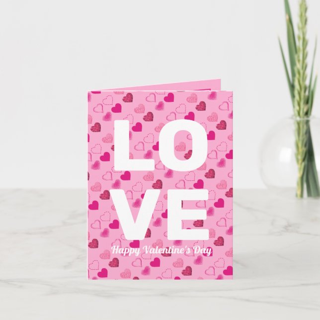 Tarjeta Patrón de corazones modernos (Anverso)