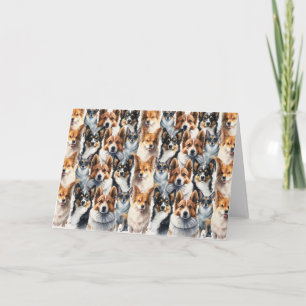 Tarjeta Patrón de Corgi Dog de color de agua suave