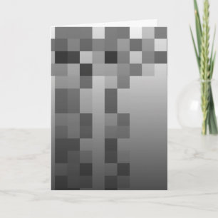 Tarjeta Patrón de cuadrados gris, negro y blanco.