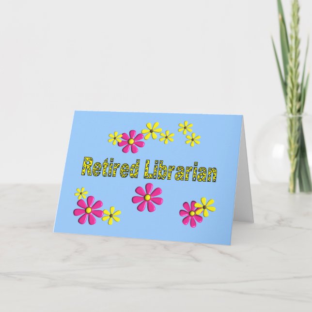 Tarjeta Patrón de Daisies de Regalos Bibliotecarios Retira (Anverso)