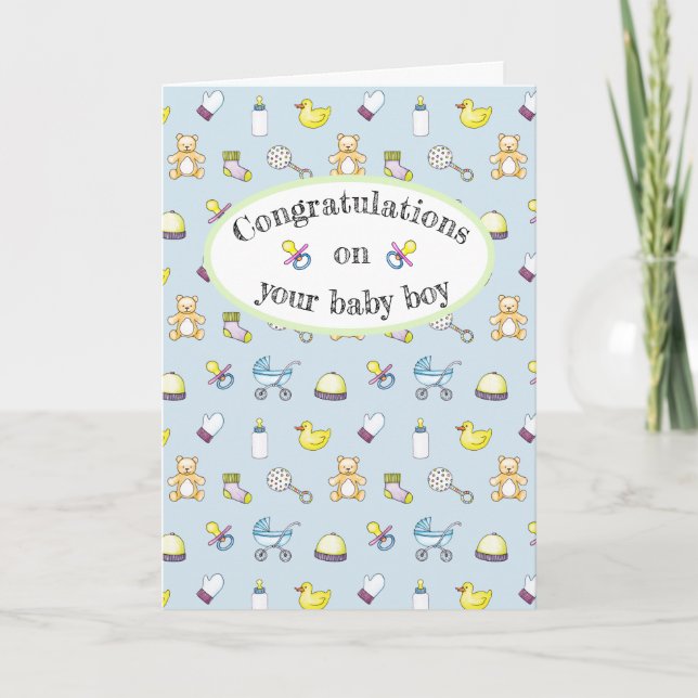 Tarjeta Patrón de ducha de bebé (Anverso)