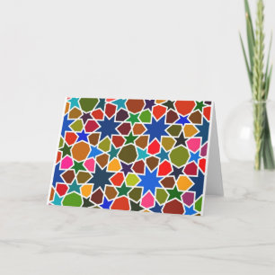 Tarjeta Patrón de estrellas multicolor - inspirado en la p