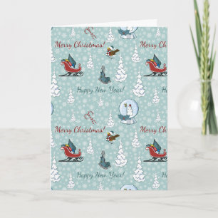 Tarjeta Patrón de feliz navidad