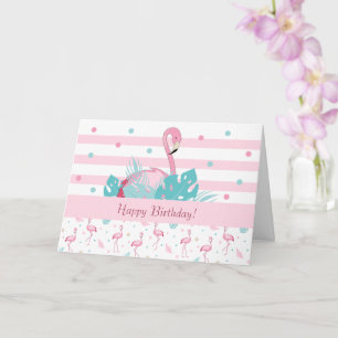 Tarjeta Patrón de flamenco rosa elegante
