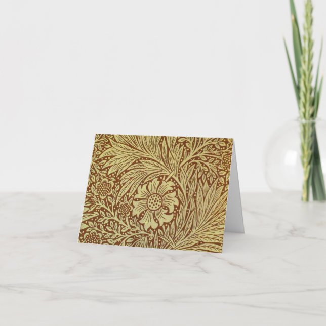 Tarjeta Patrón de Flor Antigua Marigold de William Morris (Anverso)