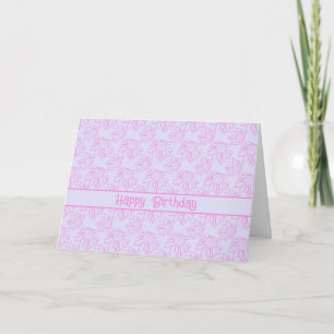 Tarjeta Patrón de flor de línea rosa Cumpleaños feliz mora