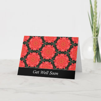 Tarjeta Patrón de flores rojas - Ponte bien