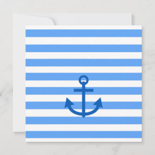 Tarjeta Patrón de franja azul y blanca con anclaje
