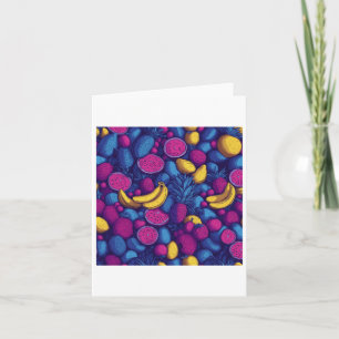 Tarjeta Patrón de fruta tropical - Diseño vibrante exótico