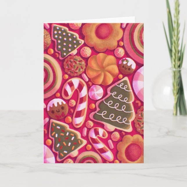 Tarjeta Patrón de galletas de Navidad  (Anverso)