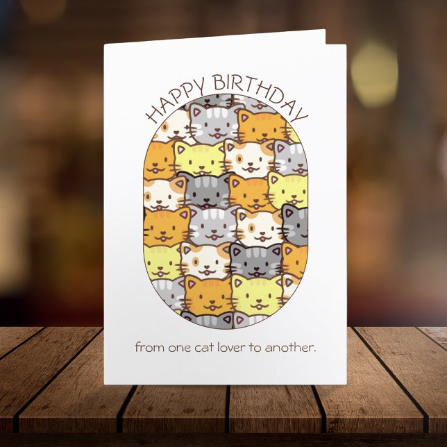 Tarjeta Patrón de gatos para los amantes del gato Cumpleañ (Subido por el creador)