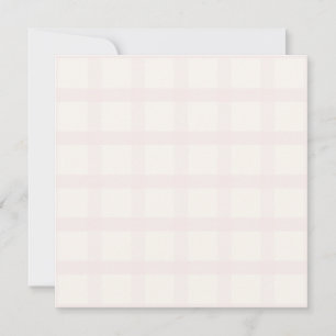 Tarjeta Patrón de gingham blanco cremoso y champán rosado