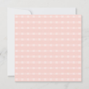 Tarjeta Patrón de Gingham en Rosa Rubor y Melocotón Pastel