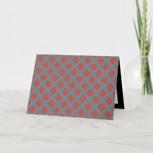 Tarjeta Patrón de Gingham rojo y gris