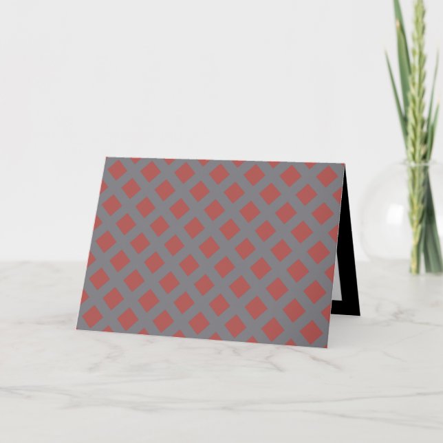 Tarjeta Patrón de Gingham rojo y gris (Anverso)