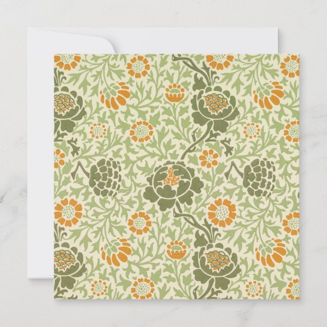 Tarjeta Patrón de grafton (por William Morris) (Anverso)