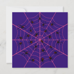 Tarjeta Patrón de Halloween de arte de telaraña de viuda n