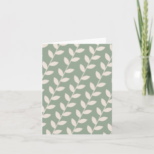 Tarjeta Patrón de hoja retro de Sage Green 70