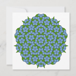Tarjeta Patrón de hombus penrose verde y azul