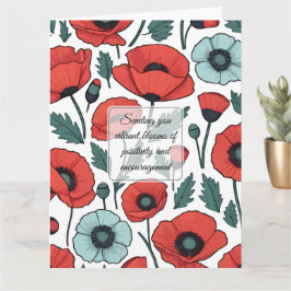 Tarjeta Patrón de Ilustracion de las flores de adormidera 