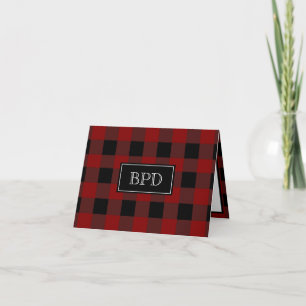 Tarjeta Patrón de iniciales monogramadas de cuadros de Búf