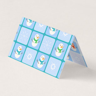 Tarjeta Patrón de invierno de snowman y copos de nieve