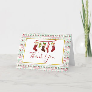 Tarjeta Patrón de Jersey Feo de Navidad Gracias