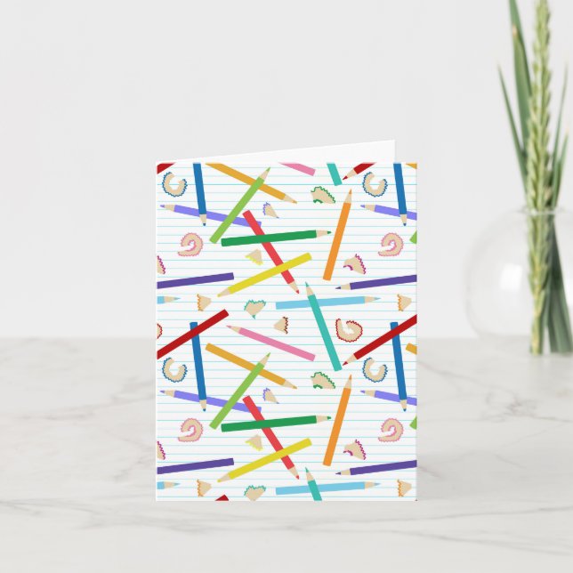 Tarjeta Patrón de lápices de colores (Anverso)