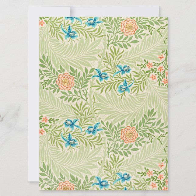 Tarjeta Patrón de larkspur (por William Morris) (Anverso)