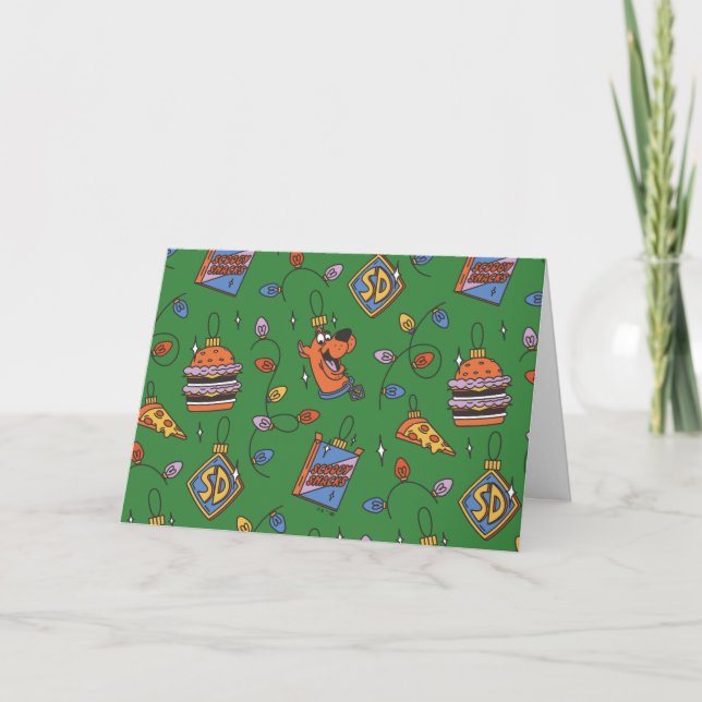 Tarjeta Patrón de Luces de Snack Navideños de Scooby-Doo (Anverso)