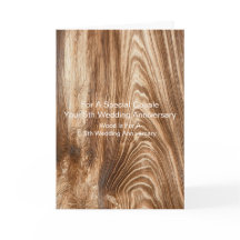 Patrón de madera Personalizado 5º Aniversario Boda