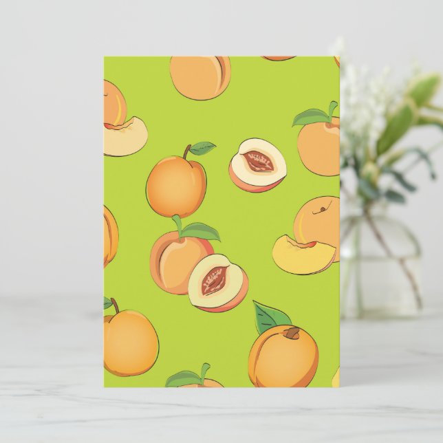 Tarjeta Patrón de melocotón 4 (Anverso de pie)