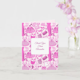 Tarjeta Patrón de moda rosa y rosado caliente de Barbiecor