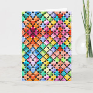 Tarjeta Patrón de mosaico del arco iris