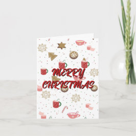 Tarjeta Patrón de Navidad lindo, Feliz Navidad