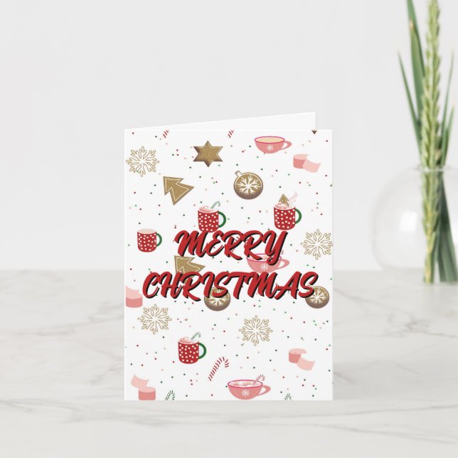 Tarjeta Patrón de Navidad lindo, Feliz Navidad (Anverso)