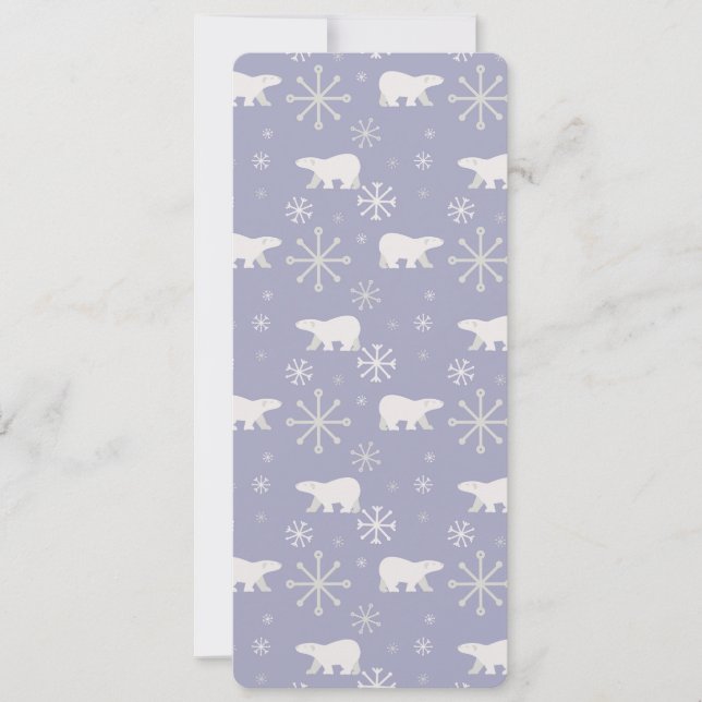 Tarjeta Patrón de navidades con osos polares y copos de ni (Anverso)