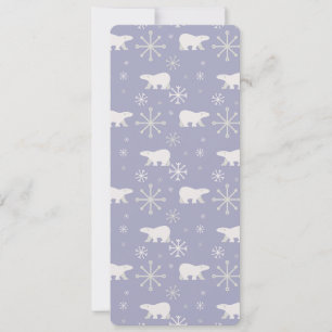 Tarjeta Patrón de navidades con osos polares y copos de ni
