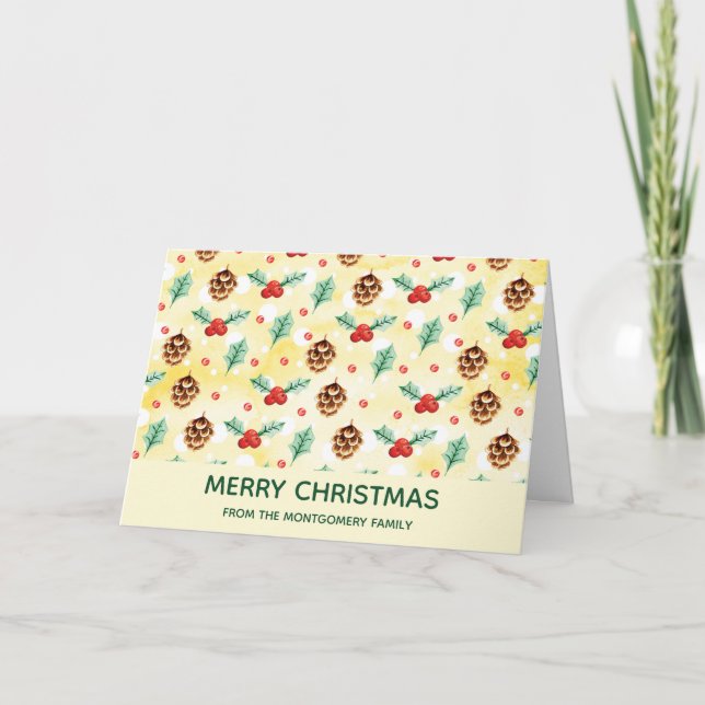 Tarjeta Patrón de Navidades de hormigón y hueso (Anverso)